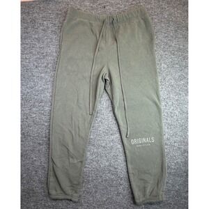 Brooklyn Cloth Originals Joggers Mens Large Green Fleece Lined Sweatpants
